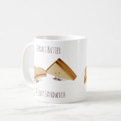Cute Peanut Butter and Jelly Sandwich Food Coffee Mug (Front Left)