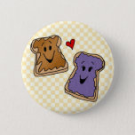 Cute Peanut Butter Heart Jelly Cartoon Buttons