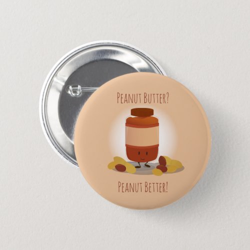 Cute Peanut Butter Jar  Button