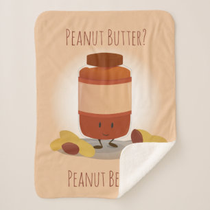 Cute Peanut Butter Jar Food Sherpa Blanket