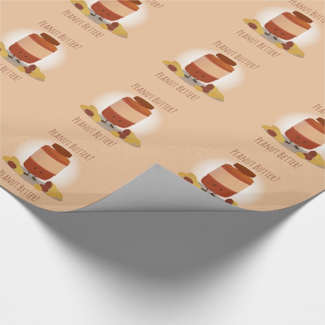 Cute Peanut Butter Jar Food Wrapping Paper (Corner)