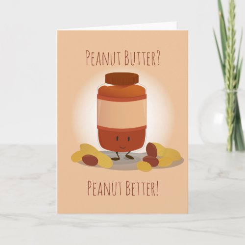 Cute Peanut Butter Jar  Greeting Card