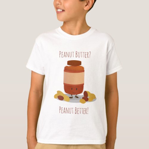 Cute Peanut Butter Jar  Kids T_shirt
