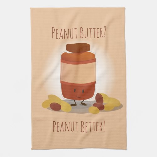 Cute Peanut Butter Jar  Kitchen Towel