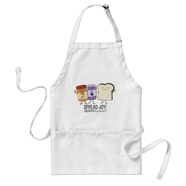 Cute Peanut Butter & Jelly & Bread Spread Joy Adult Apron (Front)