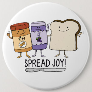 Cute Peanut Butter & Jelly & Bread Spread Joy Button