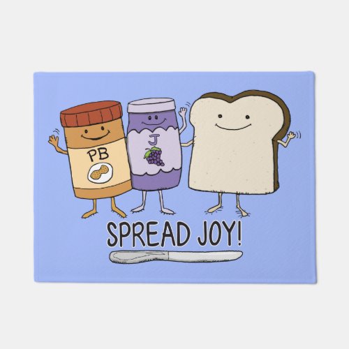 Cute Peanut Butter  Jelly  Bread Spread Joy Doormat