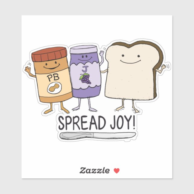 Cute Peanut Butter & Jelly & Bread Spread Joy Sticker (Sheet)