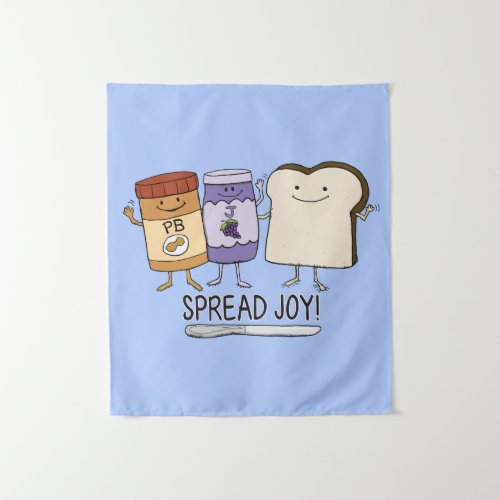 Cute Peanut Butter  Jelly  Bread Spread Joy Tapestry