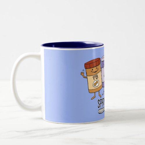 Cute Peanut Butter  Jelly  Bread Spread Joy Two_Tone Coffee Mug