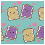 Cute Peanut Butter &amp; Jelly Kids PBJ Kawaii Cartoon Fabric