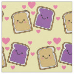 Cute Peanut Butter &amp; Jelly Kids PBJ Kawaii Cartoon Fabric
