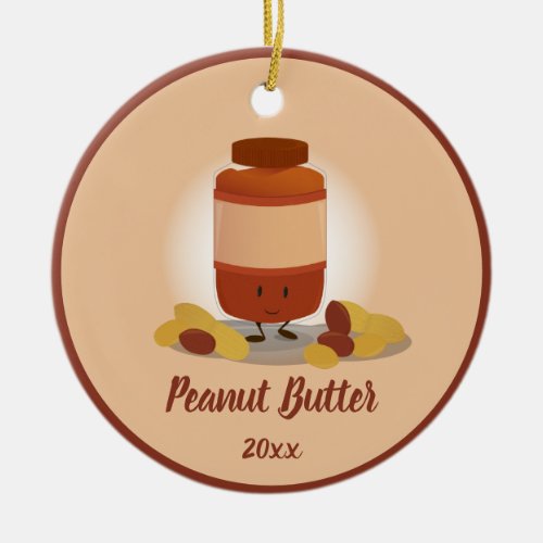 Cute Peanut Butter Jelly Year Fun Cartoon Food Ceramic Ornament