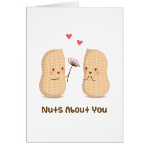 Cute Peanuts Nuts About You Love Puns Humor Cards