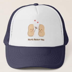 Cute Peanuts Nuts About You Pun Love Humor Trucker Hat
