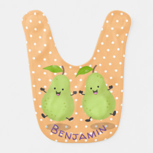 Cute pear pair cartoon illustration baby bib