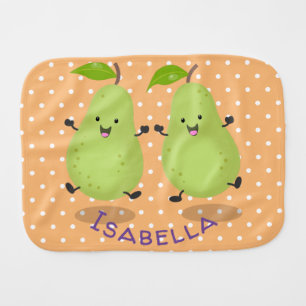 Cute pear pair cartoon illustration baby burp cloth