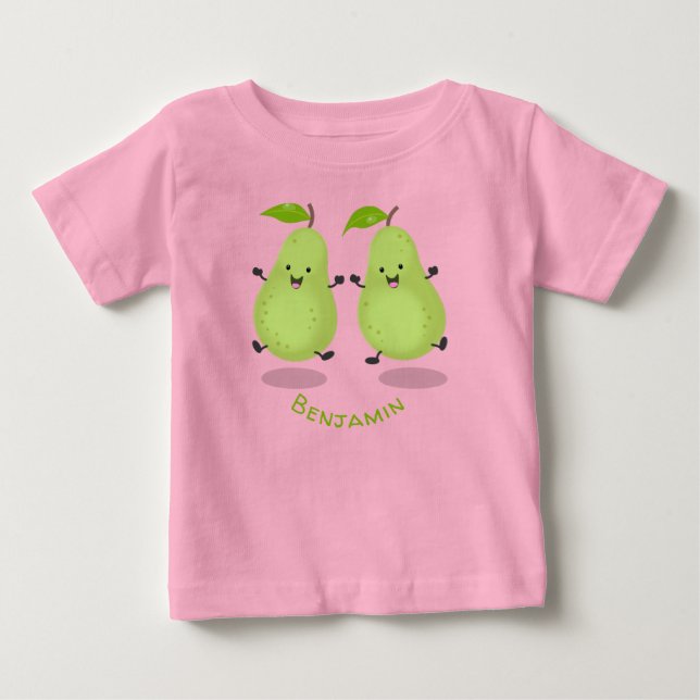 Cute pear pair cartoon illustration baby T-Shirt (Front)