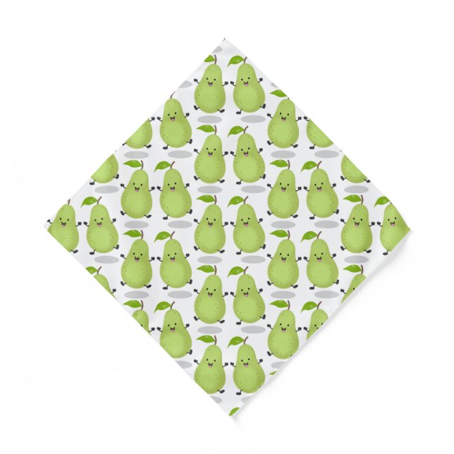 Cute pear pair cartoon illustration  bandana (Front)