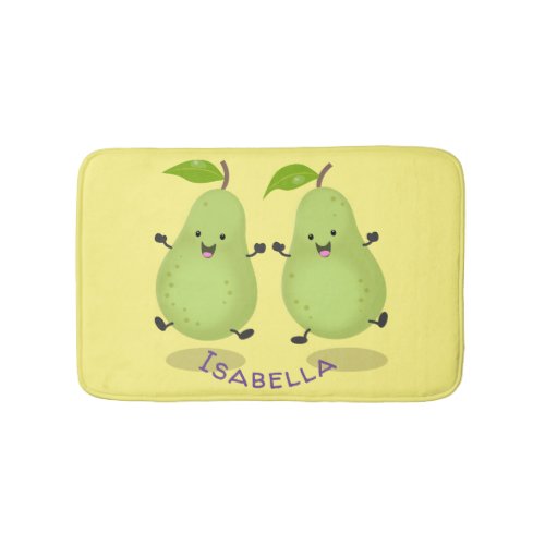 Cute pear pair cartoon illustration bath mat