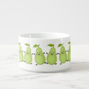 Cute pear pair cartoon illustration bowl