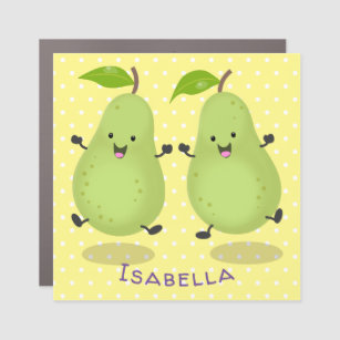Cute pear pair cartoon illustration car magnet