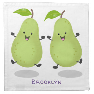 Cute pear pair cartoon illustration cloth napkin
