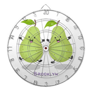 Cute pear pair cartoon illustration dart board