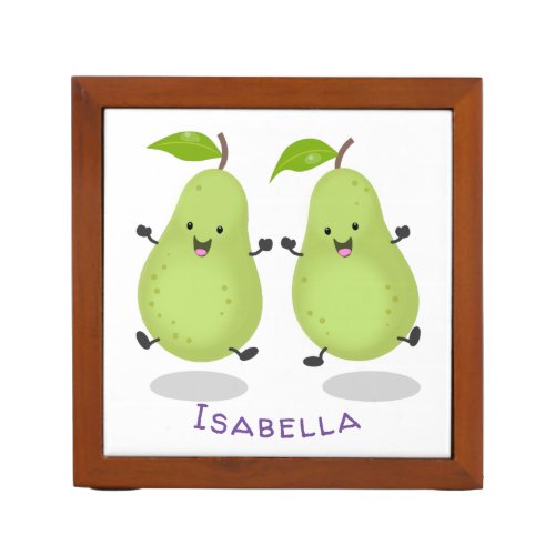 Cute pear pair cartoon illustration desk organizer