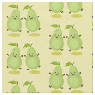 Cute pear pair cartoon illustration fabric