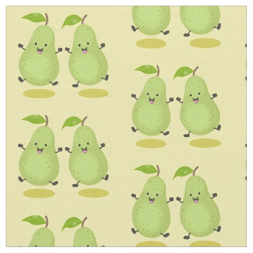 Cute pear pair cartoon illustration fabric
