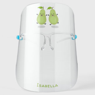Cute pear pair cartoon illustration face shield