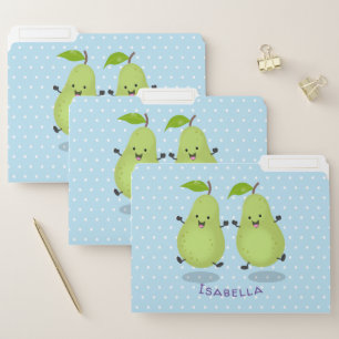 Cute pear pair cartoon illustration file folder
