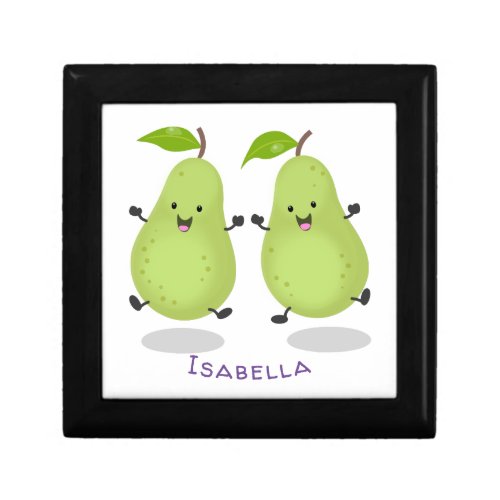 Cute pear pair cartoon illustration gift box