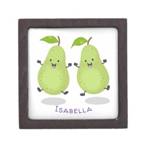 Cute pear pair cartoon illustration gift box