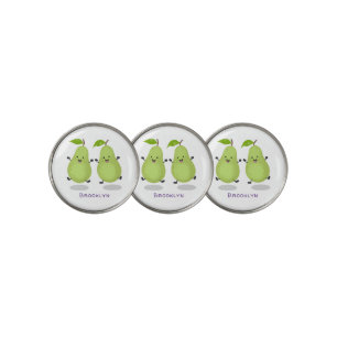 Cute pear pair cartoon illustration golf ball marker