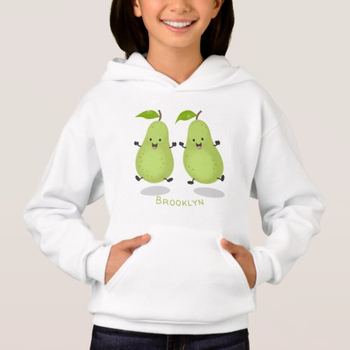 Cute pear pair cartoon illustration hoodie