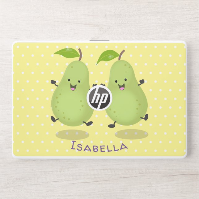 Cute pear pair cartoon illustration HP laptop skin (Front)