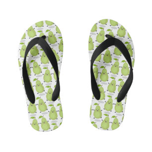 Cute pear pair cartoon illustration kid's flip flops