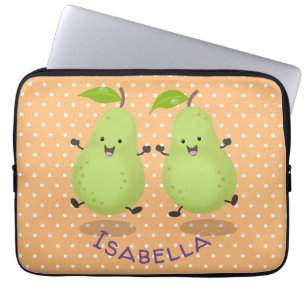 Cute pear pair cartoon illustration laptop sleeve