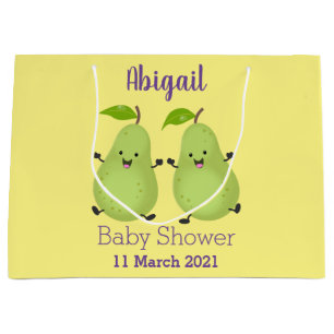 Cute pear pair cartoon illustration  large gift bag