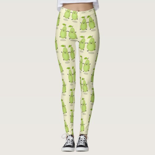 Cute pear pair cartoon illustration leggings