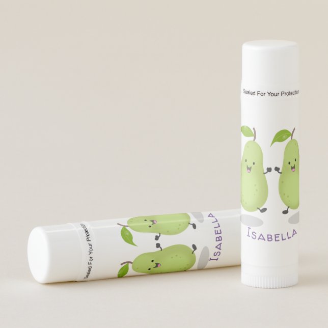Cute pear pair cartoon illustration lip balm (Front)