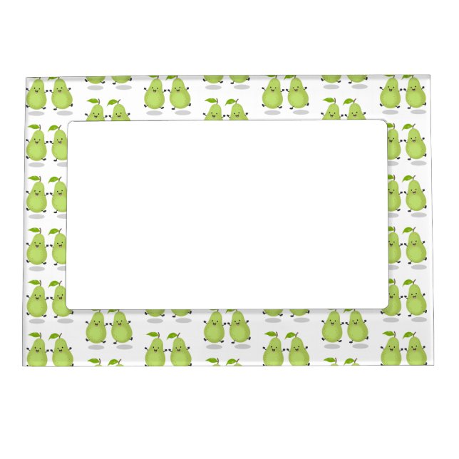 Cute pear pair cartoon illustration magnetic frame (Front)
