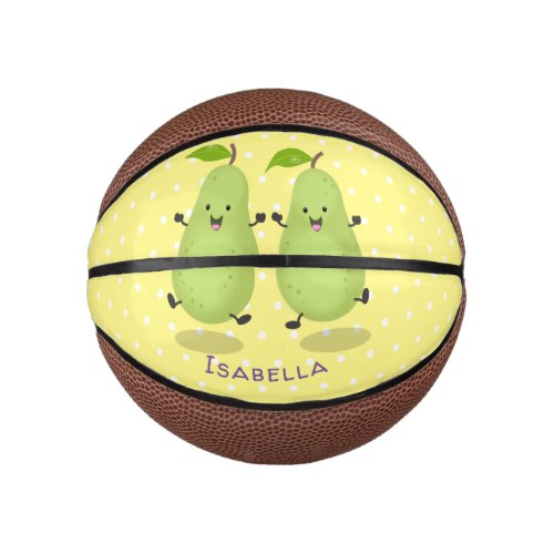 Cute pear pair cartoon illustration mini basketball