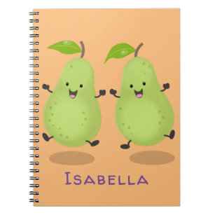 Cute pear pair cartoon illustration notebook