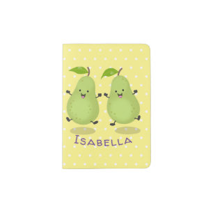 Cute pear pair cartoon illustration passport holder