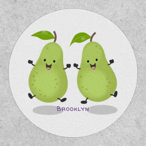 Cute pear pair cartoon illustration patch