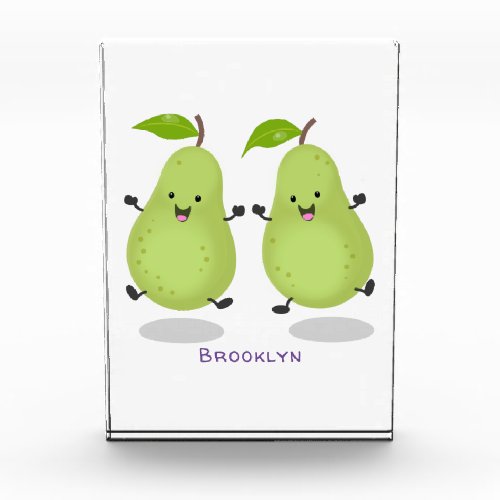 Cute pear pair cartoon illustration photo block