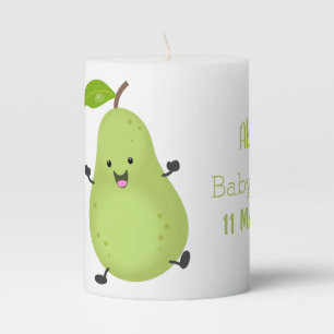 Cute pear pair cartoon illustration pillar candle